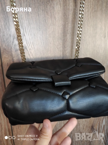 Zara мала кожена черна чанта, снимка 12 - Чанти - 52238234