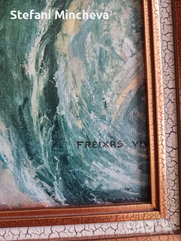 Уникална картина на Freixas Vivo на платно със уникална рамка 52/46см, снимка 2 - Антикварни и старинни предмети - 50217158