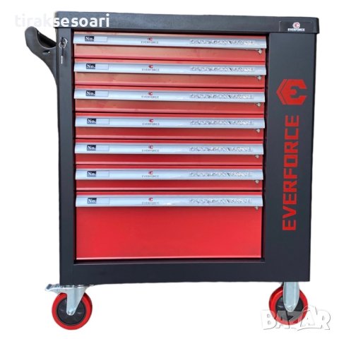 Немски Професионален шкаф количка с инструменти EVERFORCE 251 части, снимка 4 - Куфари с инструменти - 42911736