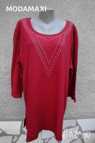 3XL /4XL Нова червена блуза с  капси  , снимка 1