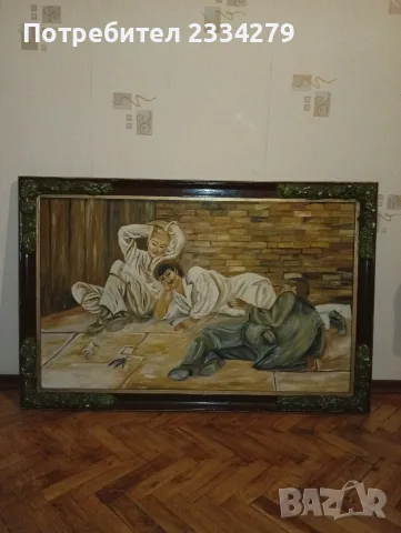 Голяма стара картина авторска с автограф на художника.