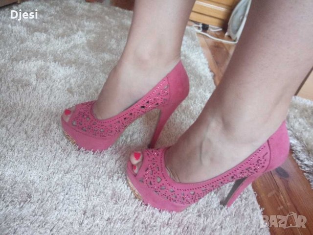 Обувки на висок ток- розови, снимка 12 - Дамски обувки на ток - 15000808