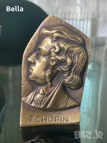 барелеф на Ф. Шопен бронз, снимка 3 - Статуетки - 29485083