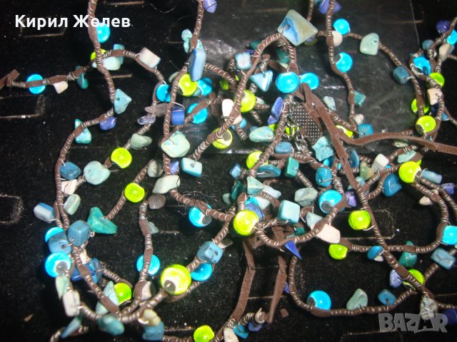 ПЪСТРОЦВЕТНИ КАМЪНИ и МИНЕРАЛИ АРТ НАНИЗ КОЛИЕ ОТЪРЛИЦА ХЕНД-МЕЙД МЪНИСТА 4471, снимка 3 - Колиета, медальони, синджири - 31451096