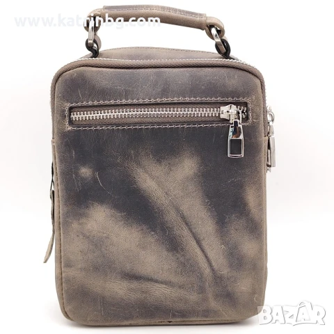 Мъжка чанта естествена кожа с винтидж ефект и къса дръжка Код на продукта:K-029, снимка 2 - Чанти - 51139148