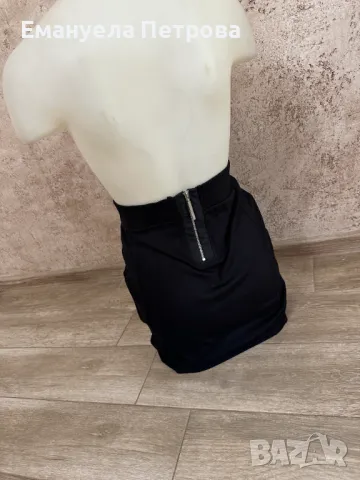 Дамска къса черна ежедневна пола (спортно-елегантен изчистен модел), снимка 5 - Поли - 48071738