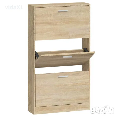 vidaXL Шкаф за обувки, дъб, 59x17x108 см, инженерно дърво