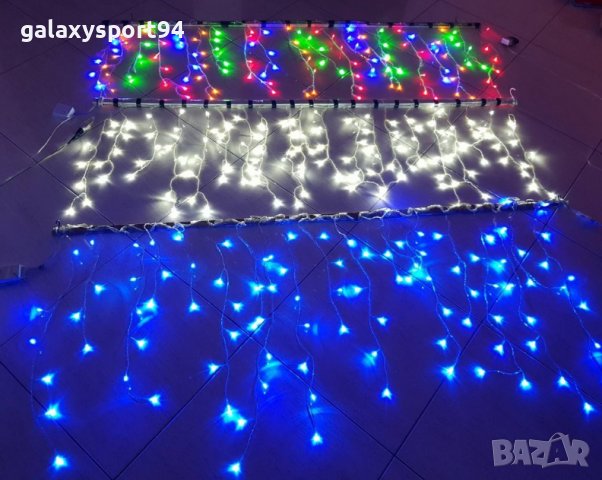 LED Бели висящи 144л Мигащи Висулки 3 х 60см 18.99лв Опция снаждане ЛЕД, снимка 6 - Лед осветление - 38583195