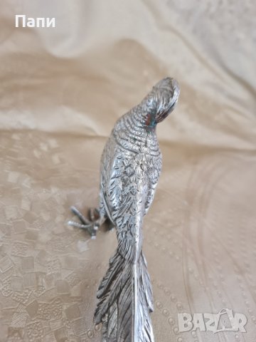 Сребърна фигура на фазан, снимка 6 - Антикварни и старинни предмети - 40664534