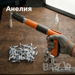 Професионален пистолет за забиване на пирони + 50 броя пирона