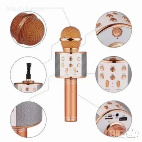 Безжичен караоке микрофон WS-858, снимка 4 - Микрофони - 48557743