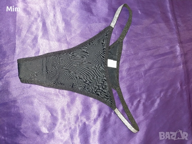 Черна еластична полупрашка със сребрист ластик в талията , снимка 6 - Бельо - 51648519