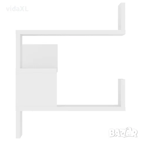 vidaXL Стенни ъглови рафтове, 2 бр, бели, 40x40x50 см, инженерно дърво, снимка 5 - Ракли - 56147797