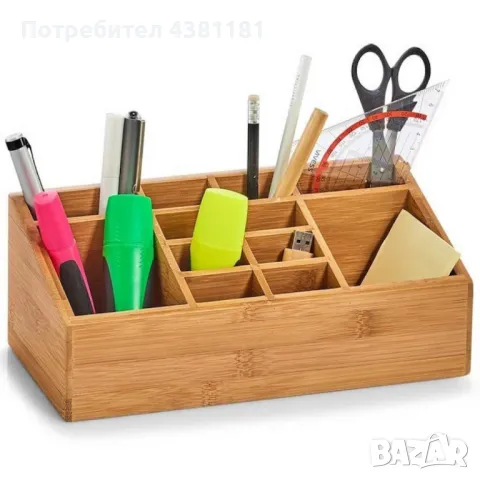 Стилен и практичен бамбуков органайзер, снимка 3 - Етажерки - 49105139