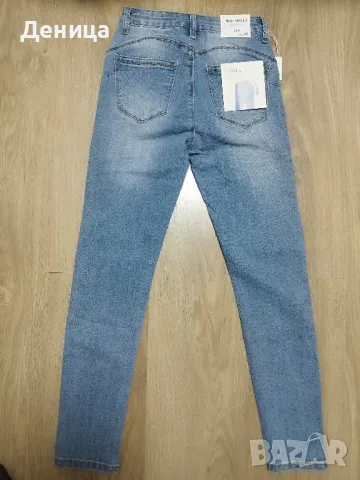 Дамски дънки с пеперуди PUSH UP размер XS, снимка 2 - Дънки - 48837630