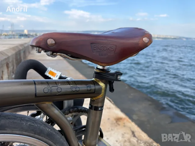 Brompton M6R Raw Lacquer – 6 скорости, динамо, багажник, седло Brooks, снимка 4 - Велосипеди - 55954698