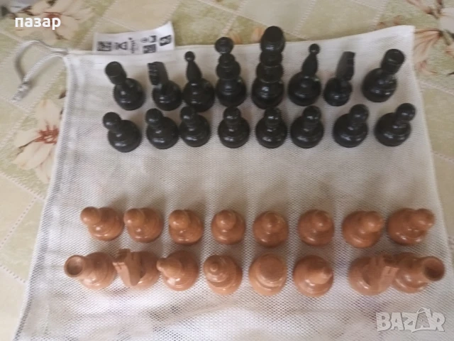 Дървен комплект за шах струговани големи фигури