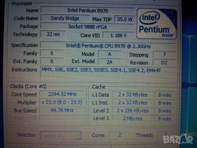 HP 650 Intel Pentium B970 2.3GHZ ram8GB ssd120gb , снимка 4 - Лаптопи за дома - 39336697