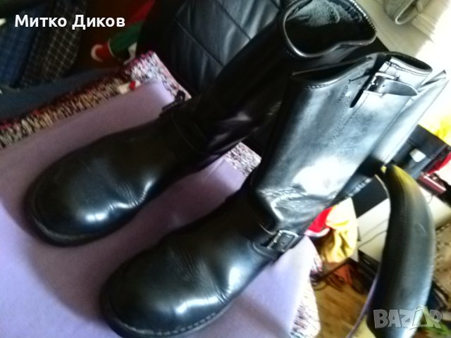 Piston маркови високи мотористки обувки отлични естествена кожа №44 стелка 285мм, снимка 5 - Мъжки ботуши - 42418481