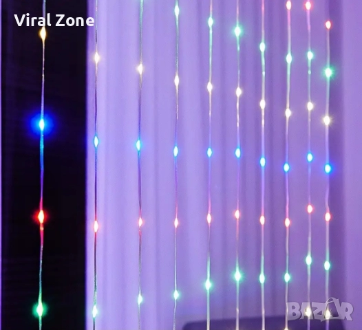 Коледни лампички с 300Led лампи 3 метра на 3 метра , снимка 11 - Декорация за дома - 52667863