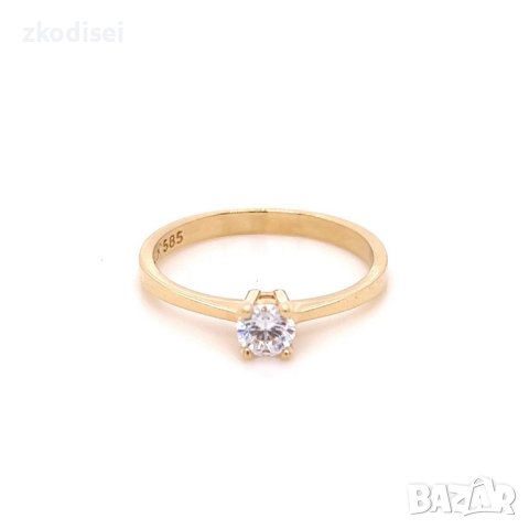 Златен дамски пръстен 2,33гр. размер:58 14кр. проба:585 модел:21872-4, снимка 1