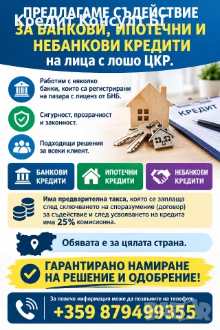 Предлагаме частен кредит на хора с лошо ЦКР.