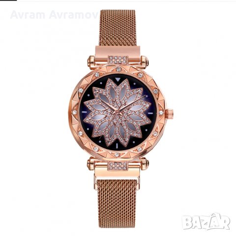 Дамски часовник с кристали и магнитна верижка., снимка 2 - Дамски - 29413221