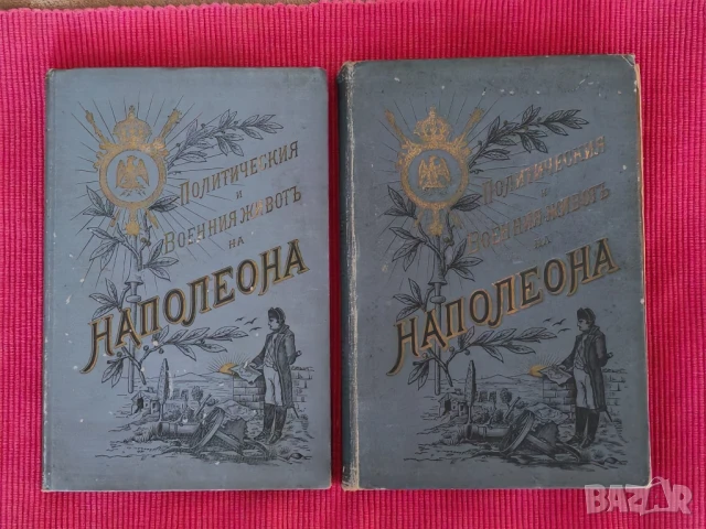 Две антикварни книги Политическия и военния живот на Напалеон.