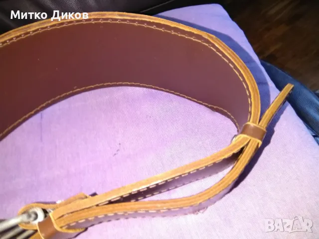 Колан дебела естестевна кожа отличен за вдиг. тежести -за стягане кръста 103см дълъг на 105мм широк, снимка 3 - Колани - 47750667