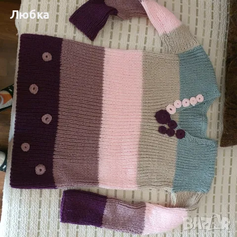 Дамски плетен ръчно пуловер , снимка 9 - Блузи с дълъг ръкав и пуловери - 47792479