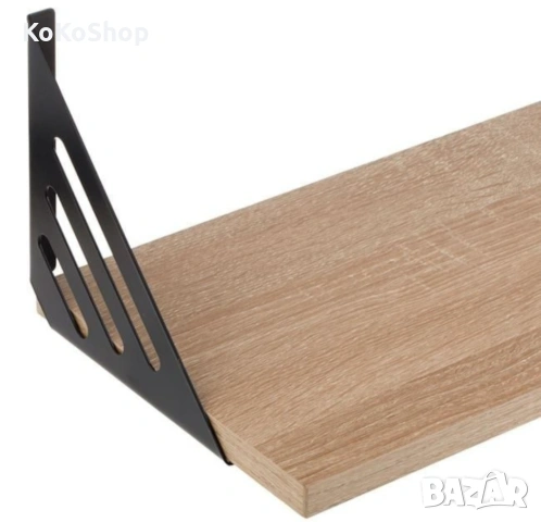 Рафт дъб сонома - 60 x 20 x 1.5 см./стенен рафт с метални елементи, снимка 2 - Етажерки - 54351061