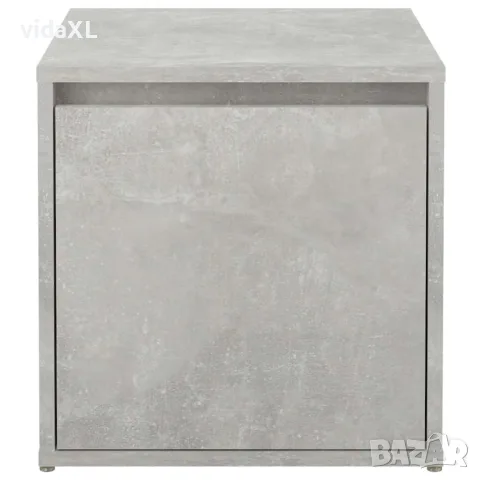 vidaXL Кутия с чекмедже, бетонно сива, 40,5x40x40 см, инженерно дърво, снимка 7 - Скринове - 56147824