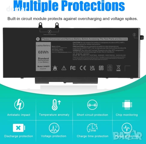 HJTPOWER 3HWPP Батерия за лаптоп Dell Latitude 14 15 Precision 3541, снимка 2 - Батерии за лаптопи - 50987590