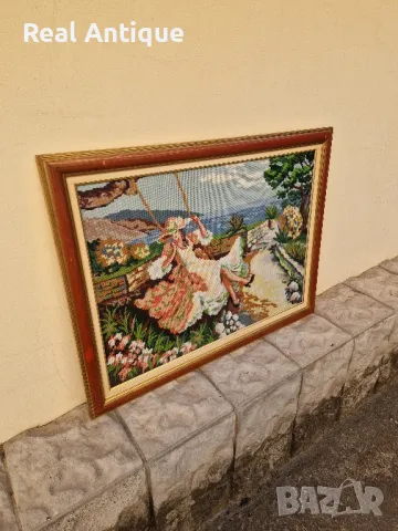 Превъзходен антикварен колекционерски холандски гоблен , снимка 6 - Гоблени - 47672129