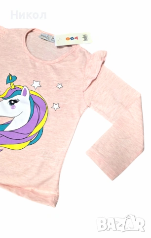 Блуза с харбали и еднорог 🦄, снимка 2 - Детски Блузи и туники - 53261198