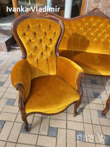 Италианска барокова холна гарнитура , снимка 5 - Дивани и мека мебел - 40260278