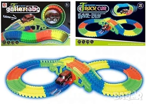 Светеща писта с колички – Amazing Tracks 162 см (128 части) 🚗💡🌈