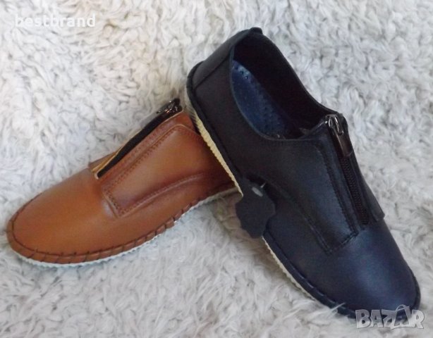 Обувки, естествена кожа, с цип, код 74/ББ1/50, снимка 2 - Дамски ежедневни обувки - 36758805