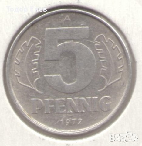 Germany D.R.-5 Pfennig-1972 A-KM# 9