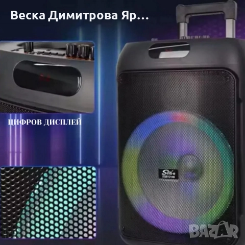 Преносима караоке тонколона Sing-e ZQS12148 (12") с мощен бас, снимка 6 - Тонколони - 52671381