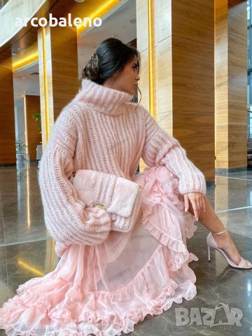 Нов дамски пухкав пуловер с дълъг ръкав, 4цвята , снимка 6 - Блузи с дълъг ръкав и пуловери - 42843370