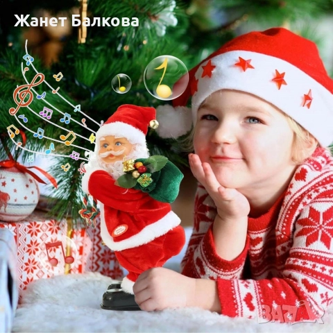 Танцуващ Дядо Коледа с музика и светлини – празнично настроение у дома, снимка 4 - Декорация за дома - 52632392