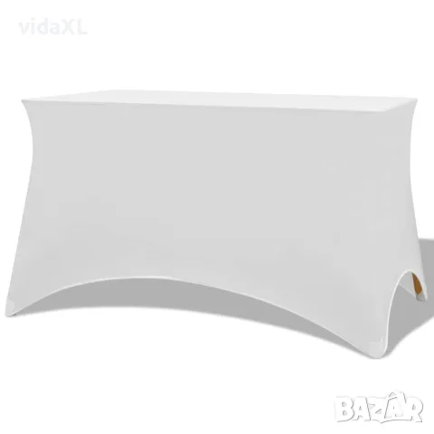 vidaXL Разтегателен калъф за маса, 2 бр, 183х76х74 см, бял, снимка 1 - Покривки за маси - 56146001