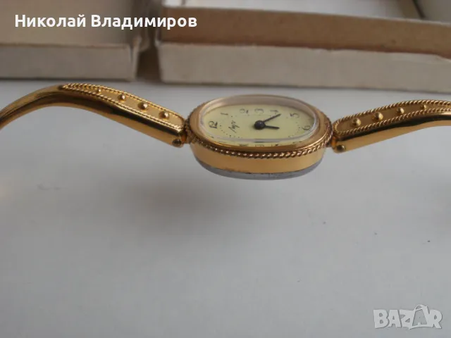 Руски дамски ръчен часовник позлатен, снимка 6 - Дамски - 49874505