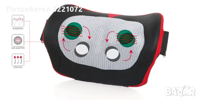 Масажираща възглавница Casada Miniwell Twist - шиацу масажор, снимка 3 - Масажори - 49612084