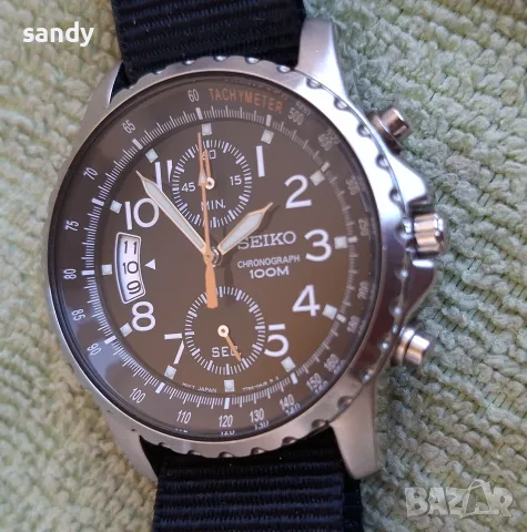 Seiko SNN079P2 Chronograph Military Japan