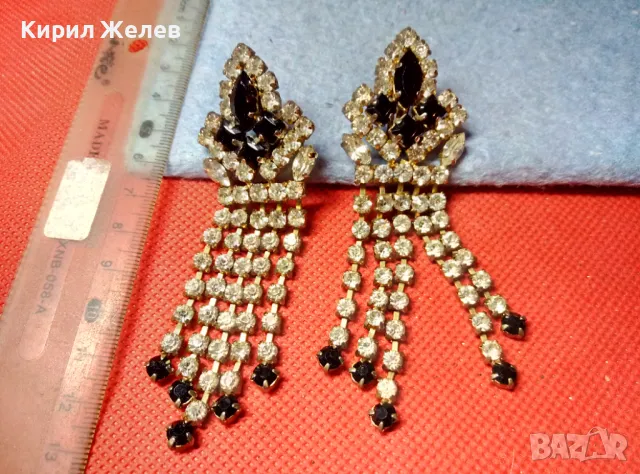 ПРЕКРАСНИ СТАРИ КРИСТАЛНИ РЕТРО КЛИПС ОБЕЦИ ФАСЕТИРАН БОХЕМСКИ КРИСТАЛ 47399