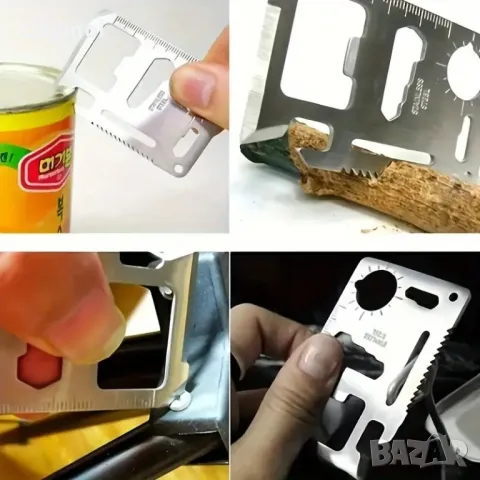 Мултифункционален инструмент 11 в 1 с размер на кредитна карта, снимка 3 - Оборудване и аксесоари за оръжия - 48419620