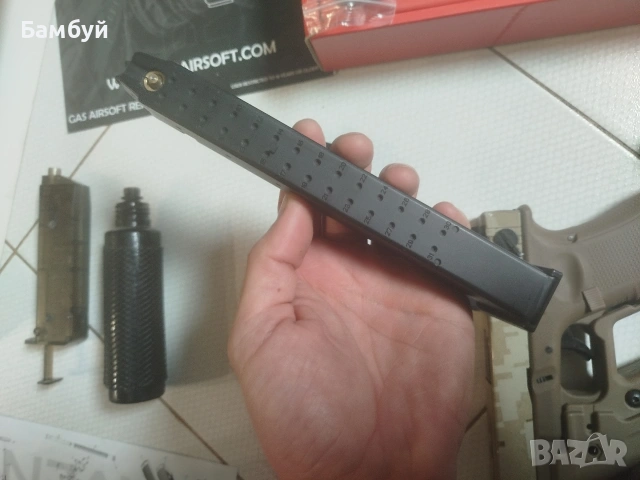 Airsoft Glock 18 (Raven) CARBINE SET + 3 пълнителя – Full Auto, снимка 11 - Въздушно оръжие - 53991577