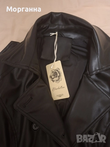 Дамско черно кожено яке. Размер L. 40/42 Ново. Марково., снимка 7 - Якета - 51852287